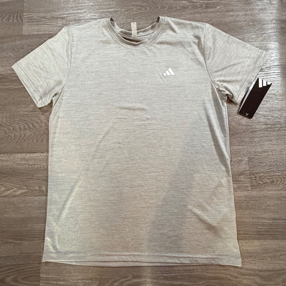 Adidas Mens Tech Tee Heather Grey ADVR0827H Short Sleeve Training Shirt M